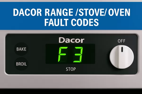 Dacor Range / Stove / Oven Fault Codes